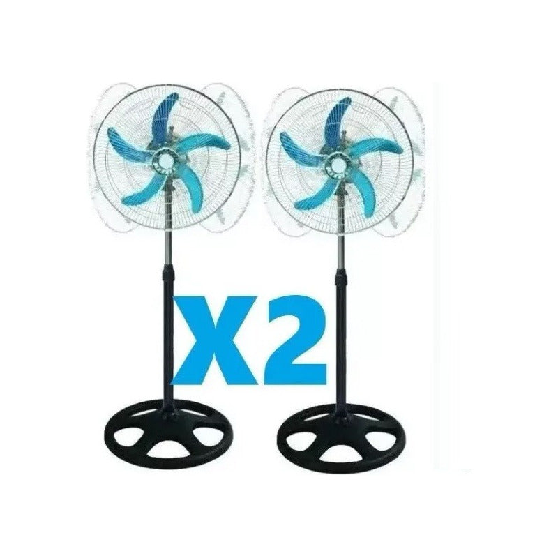 Ventilador X2 3 Aspas Silencioso Rota 360 Grados 100w De Pot 45 Cm Negro 5