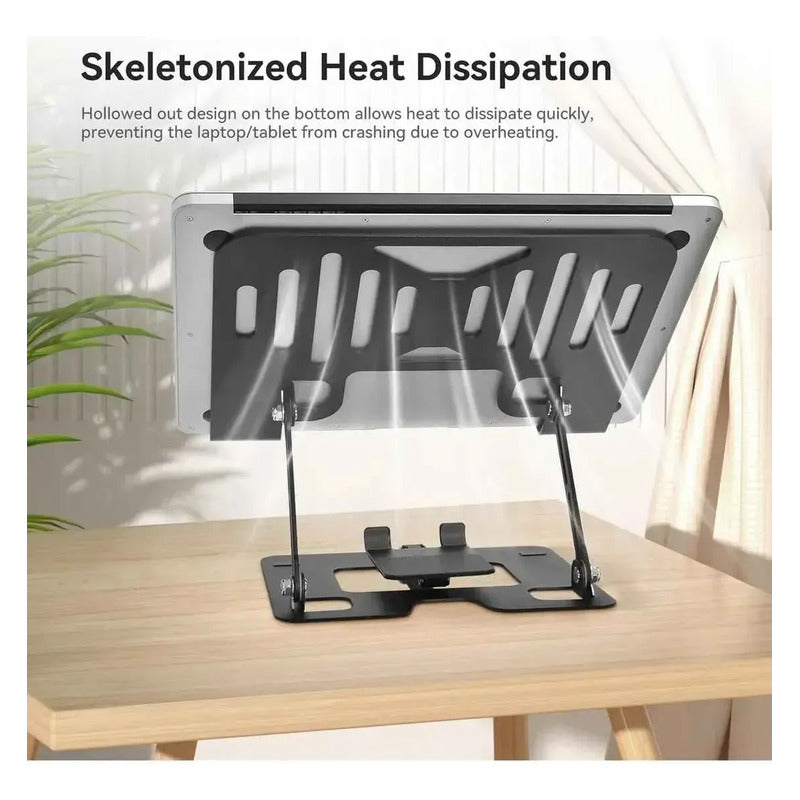Soporte Doble Para Laptop Y Telefono Plegable Antideslizante Gris Oscuro