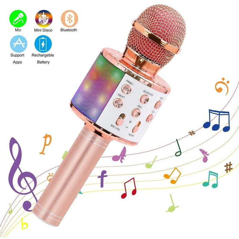 Microfono Karaoke Con Parlante Bluetooth Varios Colores
