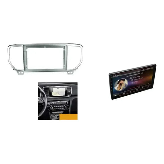Kit Sportage: Bisel Adaptador Radio 9'' Kia Sportage 2015-2018 Gris + Pantalla Táctil 9'' Gps/wifi
