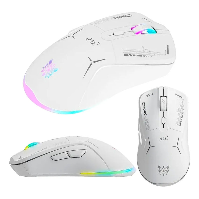Mouse Ergonómico Gamer Inalámbrico D5 3.0 Usb 3600 Dpi Blanco