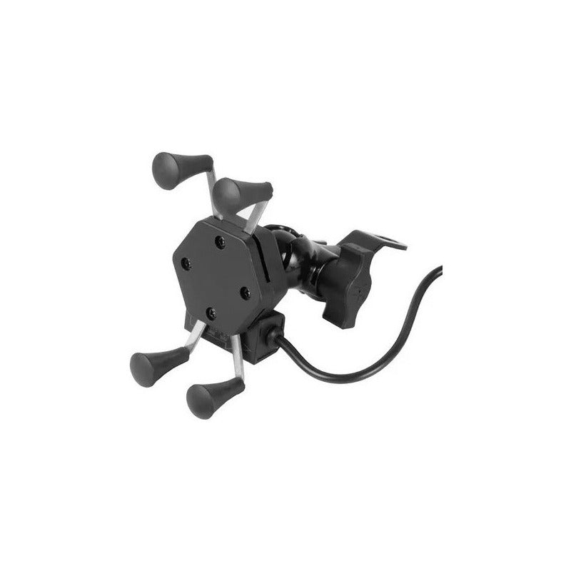 Soporte Con Cargador Usb Celular Para Moto Tipo X