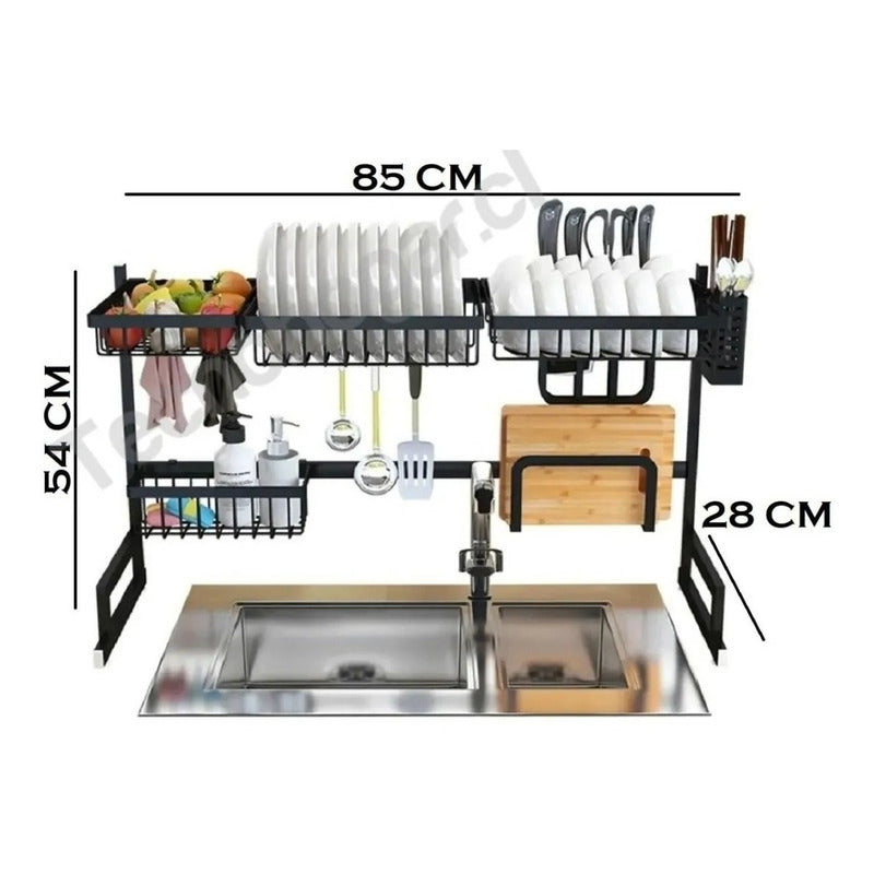 Seca Platos Xl Escurridor Organizador Acero Inoxidable 85cm