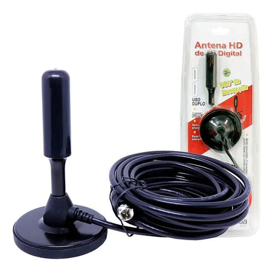 Antena Para Tv Digital Full Hd De Iman Interior 3.5 Dbi Coax