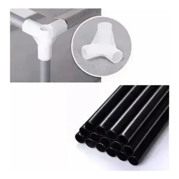 Zapatera Armable Tela Aluminio Y Plástico 9 Niveles + Forro Gris
