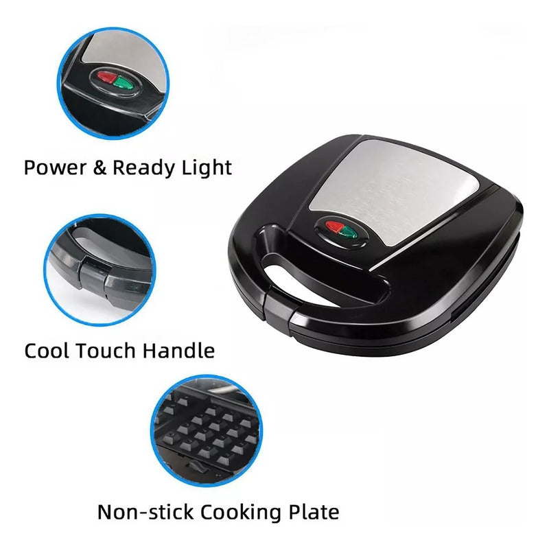 Tostadora Tecnohogar 2 Rodajas 3 En 1: Wafflera, Grill