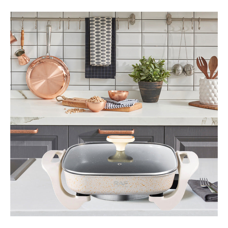 Sartén Eléctrico Olla Electrica Olla Inteligente Familiar - Blanco - 50 Hz X 60 Hz