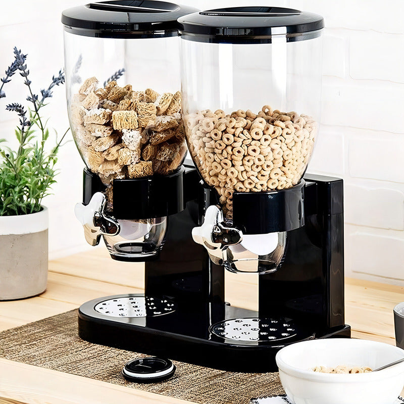 Dispensador De Cereales Doble Cereal Jayma Color Negro