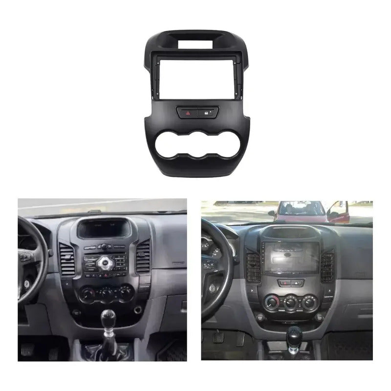 Adaptador Bisel Radio 9pul Radio Ford Ranger 2011-18 Gris Oscuro
