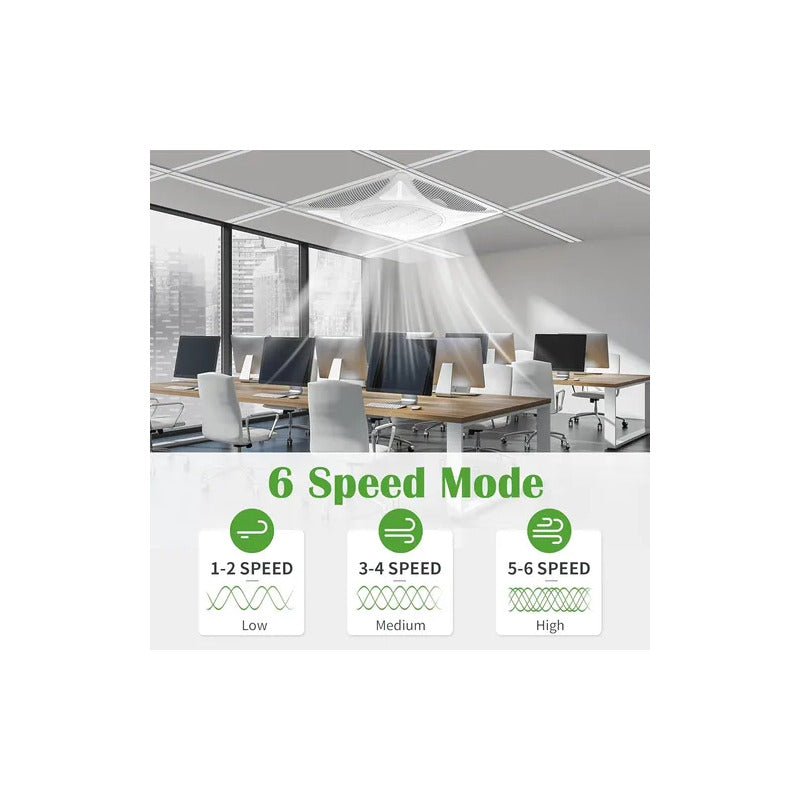 Ventilador De Techo Para Empotrar 60x60 60 Cm Blanco Plástico