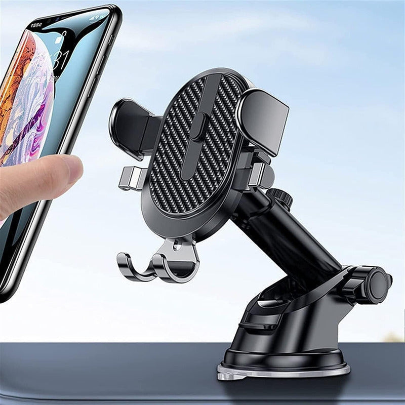 Soporte Celular Auto Porta Teléfono Brazo Ajustable Largo  Negro