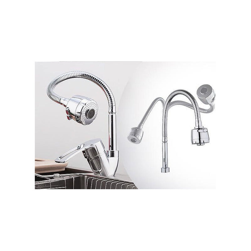 Llave Monomando Lavaplatos Flexible Fría Y Caliente Manguera Plateado