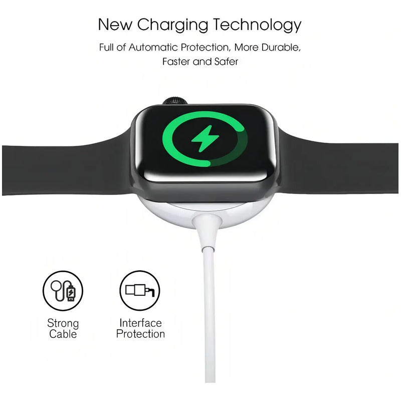Usb Cargador Magnético Para Apple I Watch Series 3 4 5 6 Se Blanco