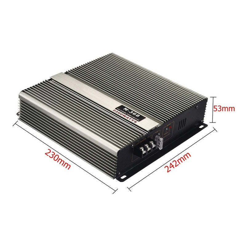 Amplificador Auto 2200w Estéreo Audio 2 Canales 12v Plata