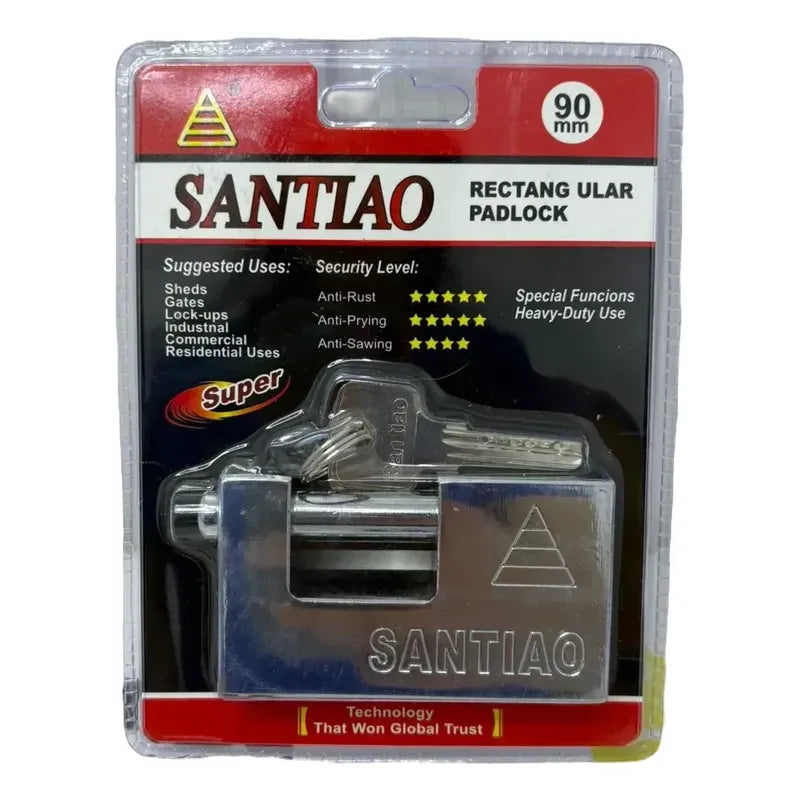 Candado De Seguridad Santiao De Acero Inoxidable De 90mm Con Llave Para Exterior