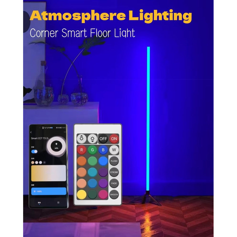 Lampara De Esquina Pie Usb Luces Led Rgb Ambiente