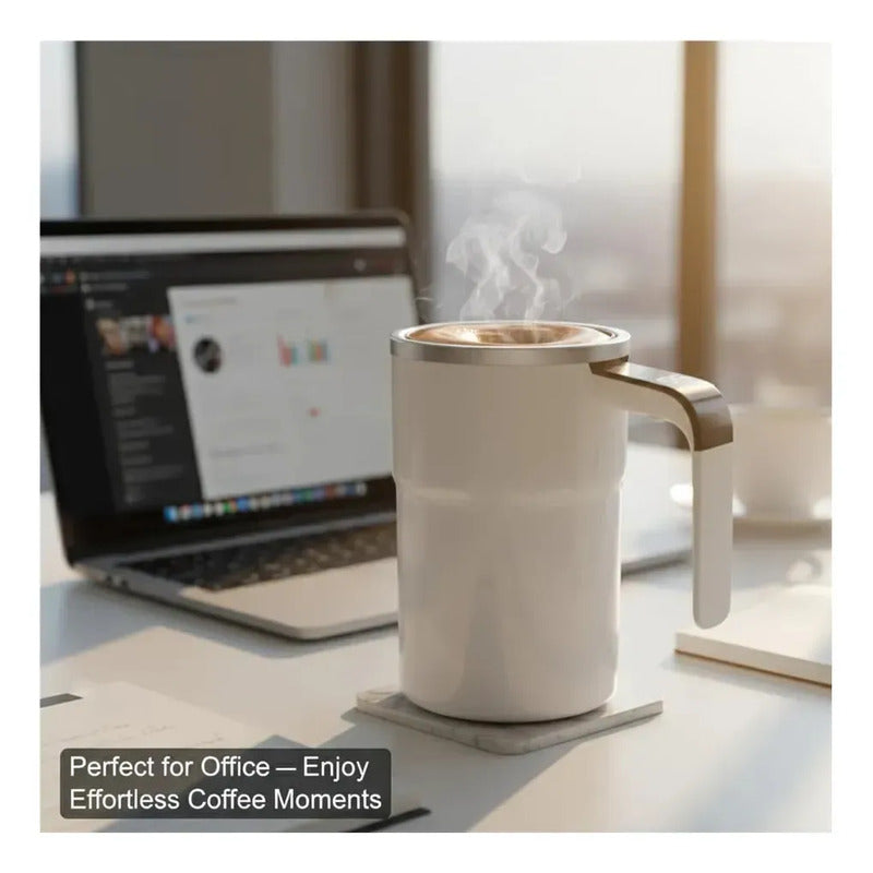 Taza Mezcladora Auto Agitable Café Bebidas Térmica Blanco