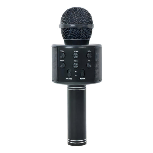 Micrófono Bluetooth Karaoke Negro Ws 858  Portátil Black