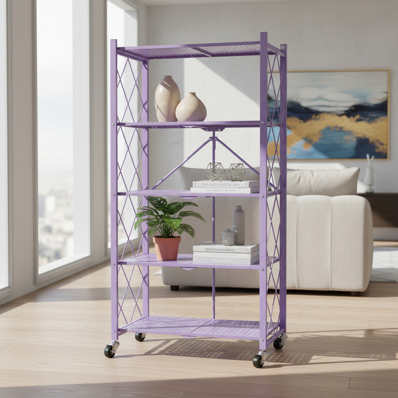 Repisa Estantería 5 Niveles Metalico Estanteplegable 50kg Ne Violeta