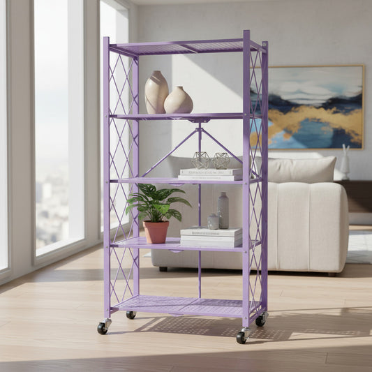 Repisa Estantería 5 Niveles Metalico Estanteplegable 50kg Ne Violeta