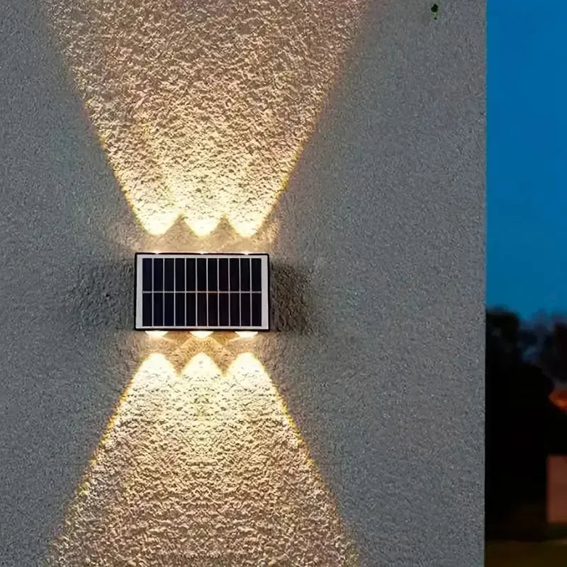 Aplique Solar Para Muro Diseño Moderno Luz Cálida Exterior Negro