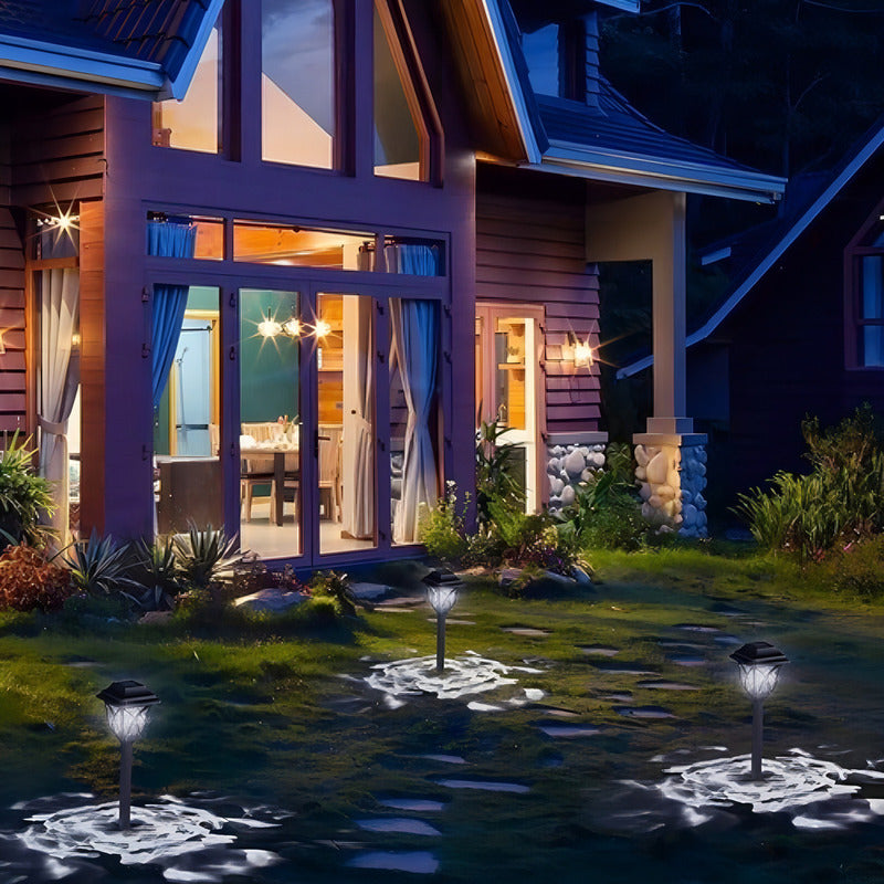 Farol Solar Negro 6 Luces Frías Exterior Jardín Inalámbrico Tecnohogar