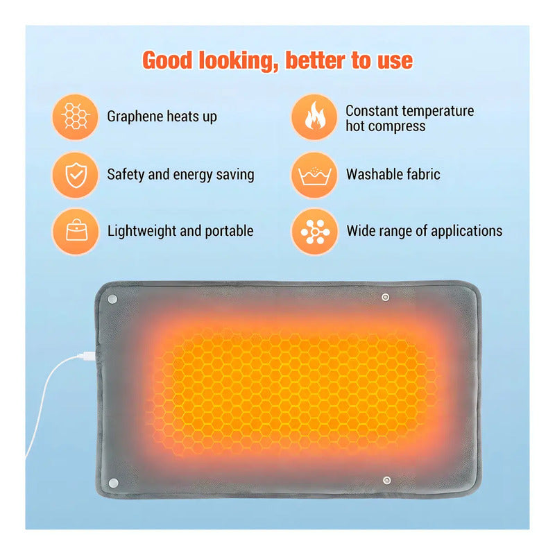 Almohadilla Calienta Cuerpo Cama Manos Manta Electrica Usb