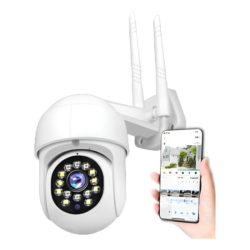 Cámara Ip Con Movimiento, Infrarrojo Impermeable Wifi Hd Blanco