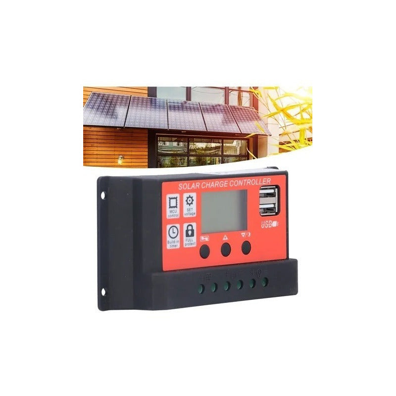 Regulador De Controlador De Carga Solar 20a 12v/24v Pwm Lcd