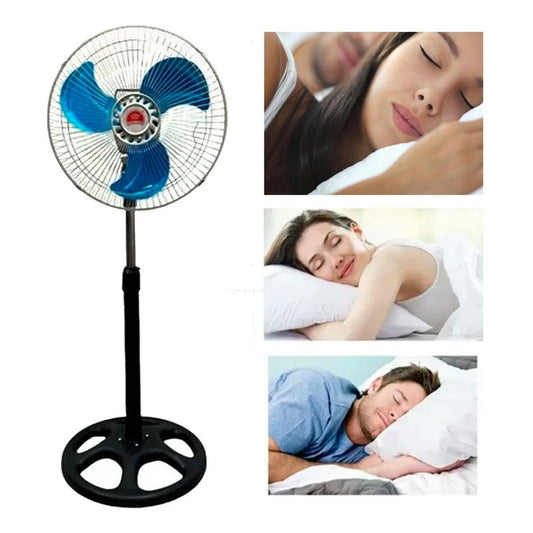 Ventilador Metalico Pie Ventilador Pequeño 12 Pulgadas 30 Cm Negro Plateado 3