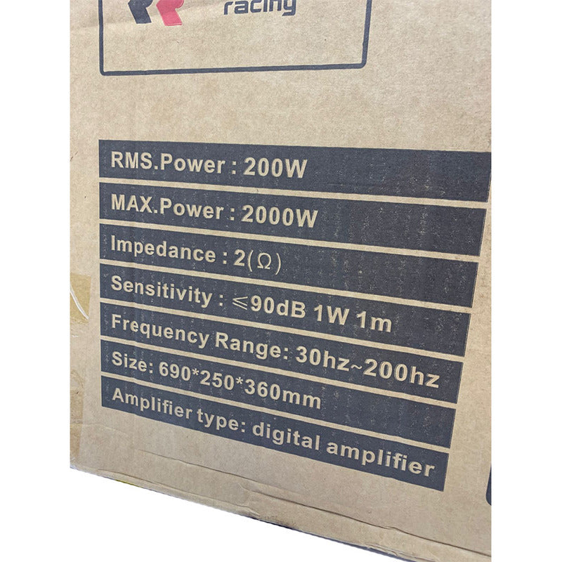 Subwoofer Doble Amplificado 10 Pulgadas Raistar Negro