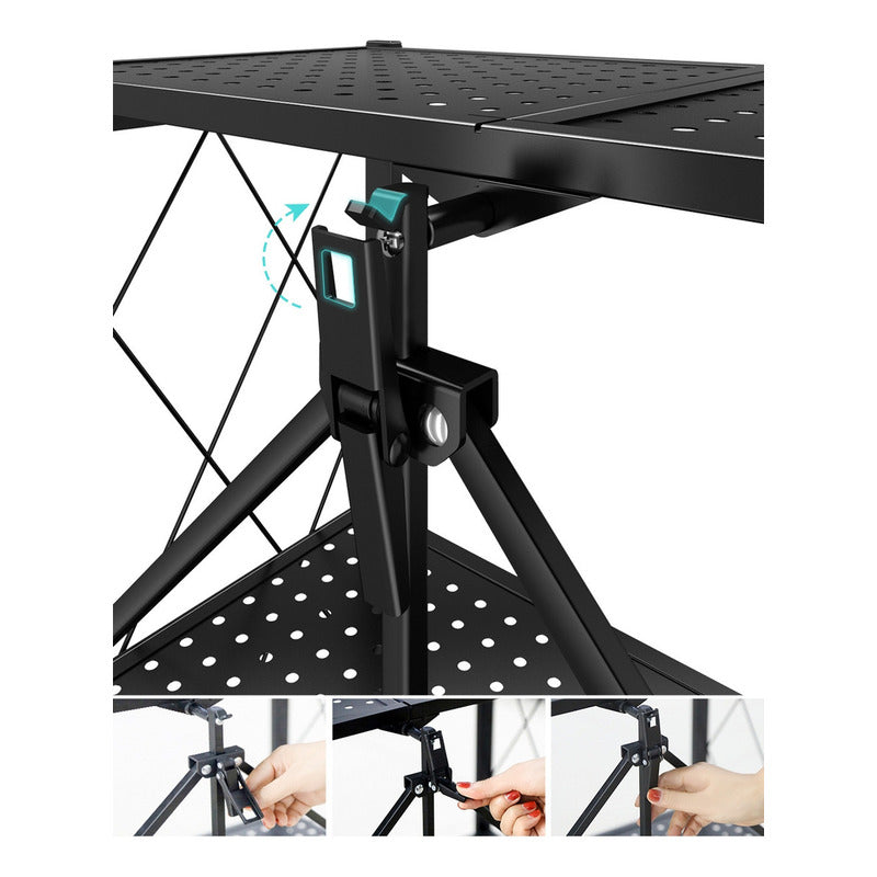 Estantería Metálica Plegable 5 Niveles Negro 90kg Industrial