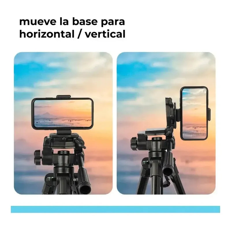 Trípode Aluminio 1.7mts Profesional Compatible Celular Camar Negro