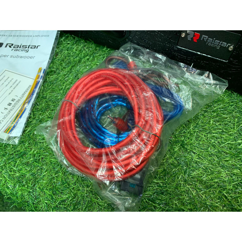 Subwoofer Doble Amplificado 2000w 10pul + Cable De Instalac Negro
