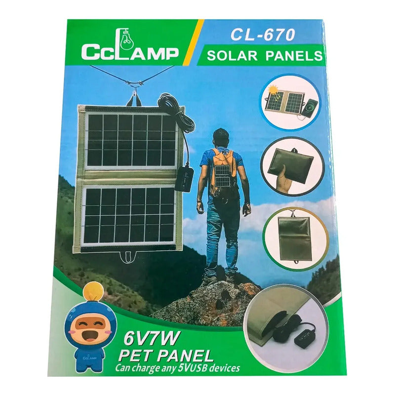 Cargador Portátil Plegable Solar 7w Con Enchufe Usb
