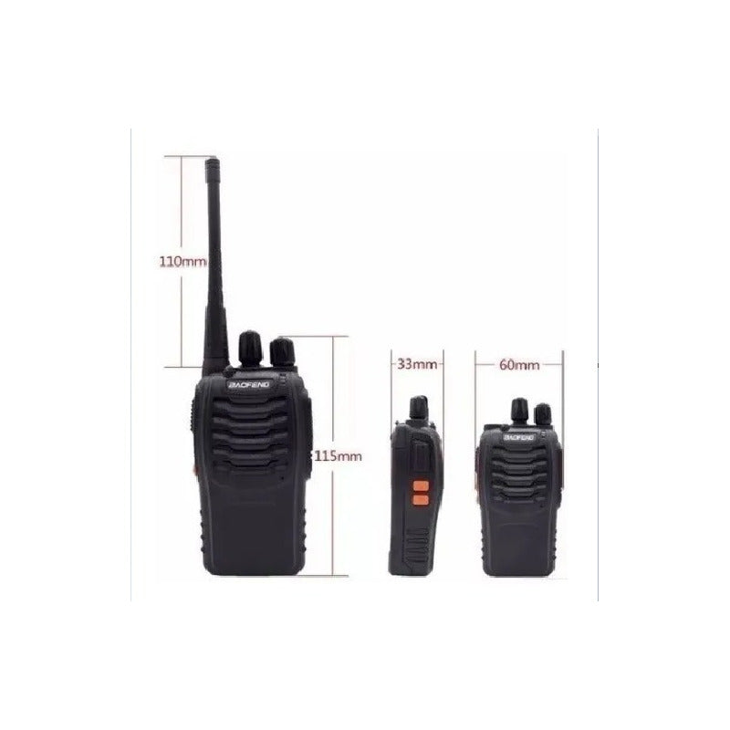 2 Radio Transmisor Walkie Talkie Bf-888s Baofeng Woki Toki - Negro - 400-470 Mhz