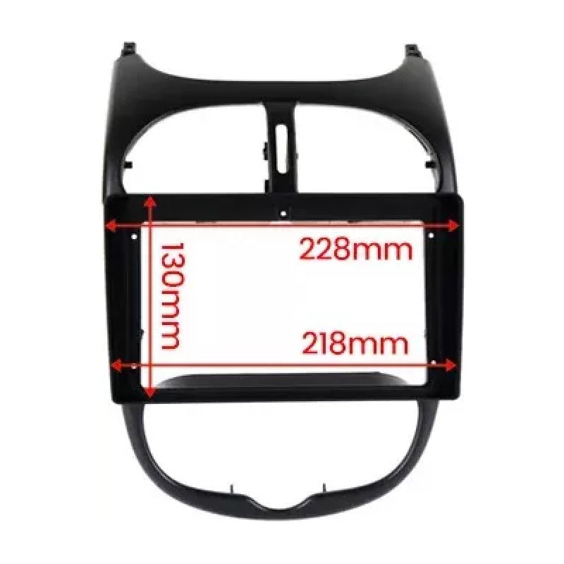 Adaptador Bisel Radio Android 9p Peugeot 206 Todos Los Años Negro