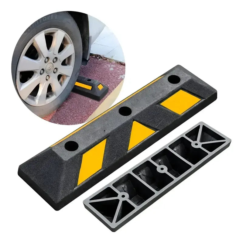 Pack X4 Tope De Estacionamiento Negro Amarillo Parking Negro