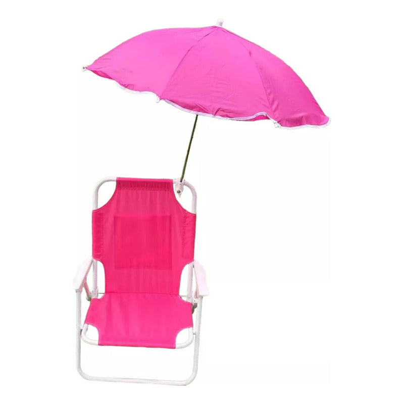 Silla Plegable Camping Animales Niños, Con Sombrilla