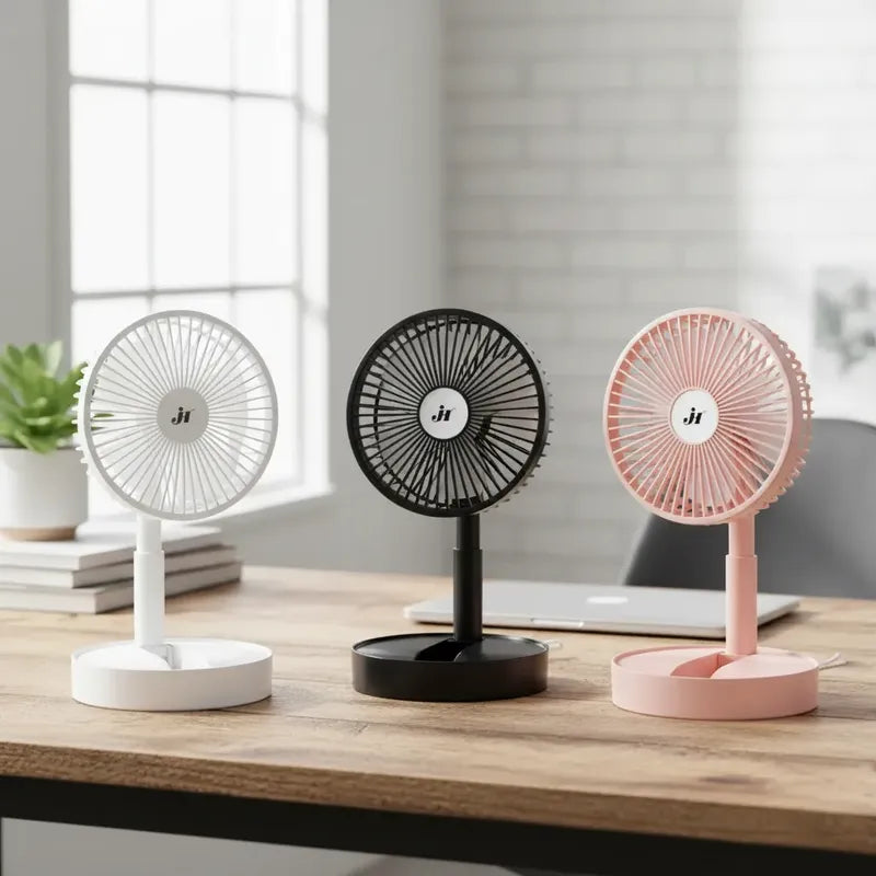 Ventilador De Mesa Escritorio Portatil Usb Silencioso Potent 20 Cm 5w Rosa Plástico 3