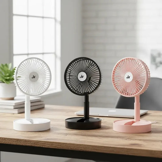 Ventilador De Mesa Escritorio Portatil Usb Silencioso Potent 20 Cm 5w Rosa Plástico 3