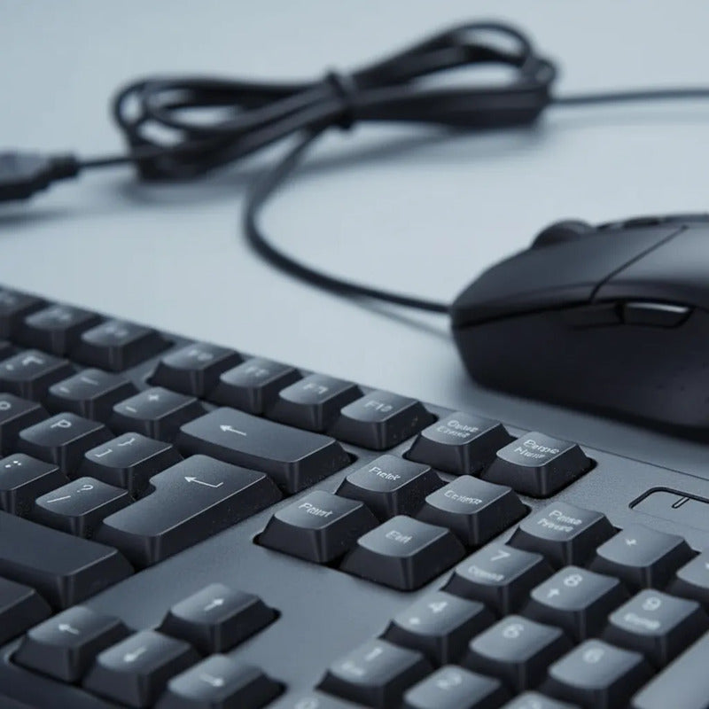 Set De Teclado Y Mouse Alambrico Negro Weibo Modelo H-8810 Negro
