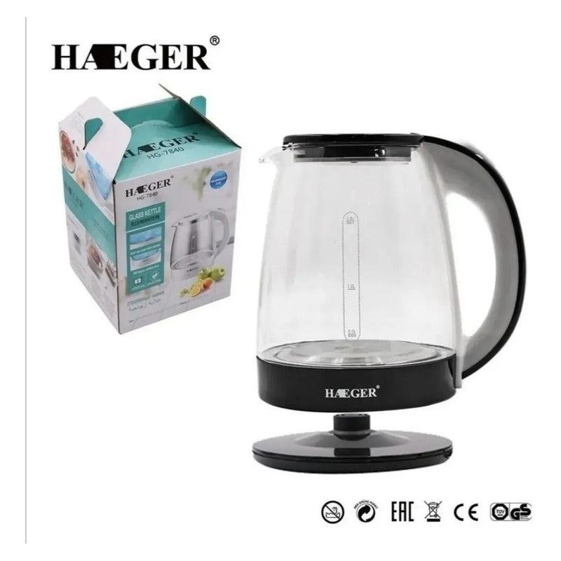 Hervidor Electrico Tetera Agua Caliente Calentador Te Cafe Trasnparente
