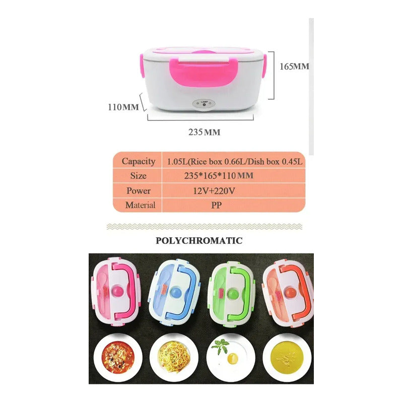 Lonchera Electrica Calentador De Comida Portatil 220v Blanco