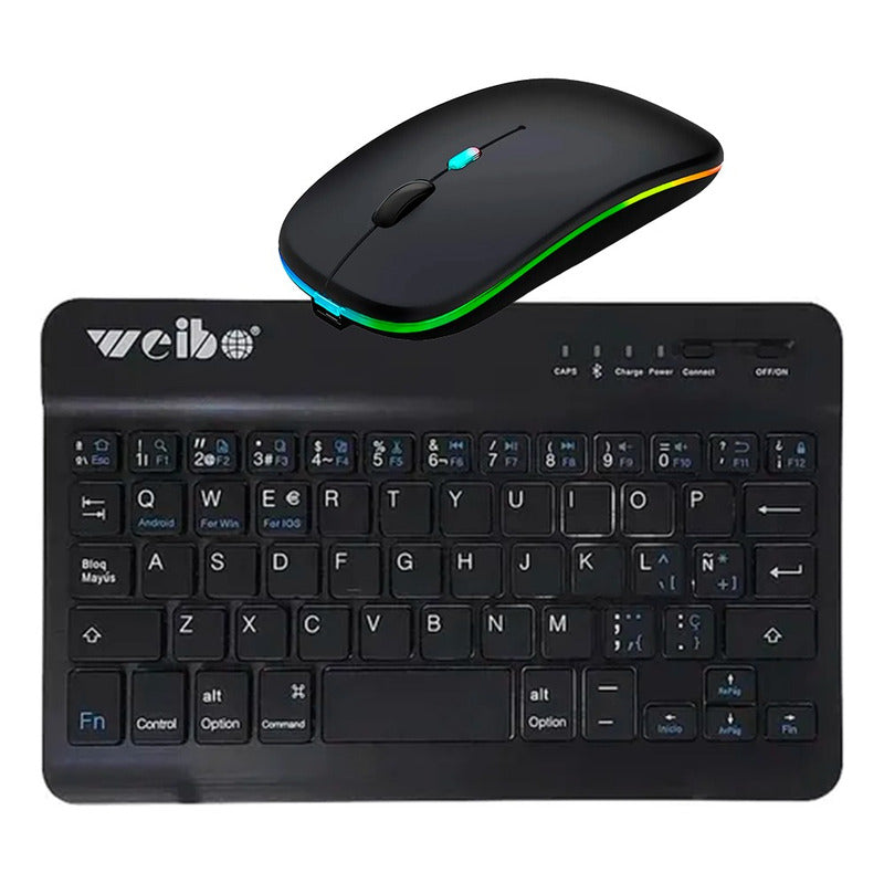 Kit Mouse Y Teclado Bluetooth Inalámbrico Español Recargable