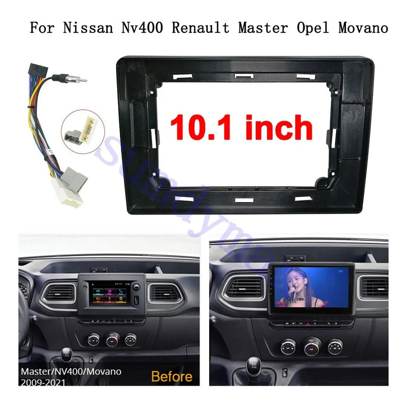 Bisel Adaptador Renault Duster +2018 Radio 10puLG + Canbus Negro