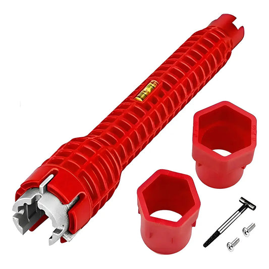 Llave Francesa Ajustable De Abs Para Grifo Y Desagüe Roja Rojo