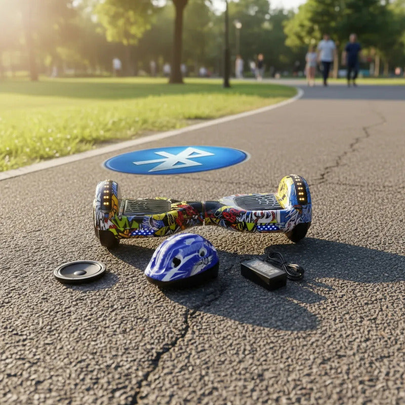 Hoverboard Smart Balance Con Casco Batería Bluetooth Y Luces