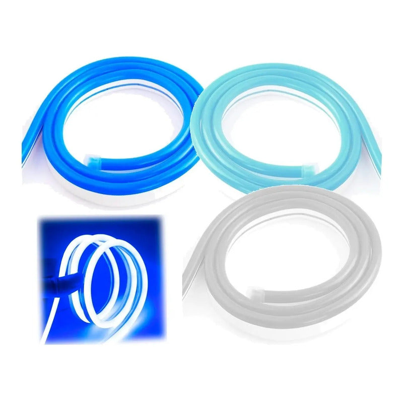 Cinta Led Neon Luz 5mts Flexible Transformador 12v Decoracio Azul