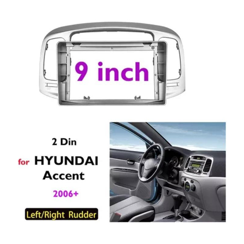 Bisel Adaptador Radio 9pul Hyundai Accent 2009 - 2012 Gris Oscuro